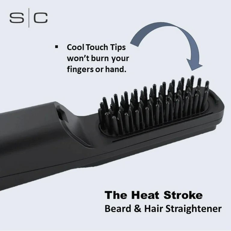 StyleCraft Heat Stroke Cordless Beard & Styling Hot Brush - Black