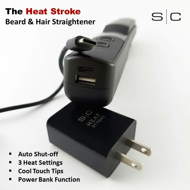 StyleCraft Heat Stroke Cordless Beard & Styling Hot Brush - Black