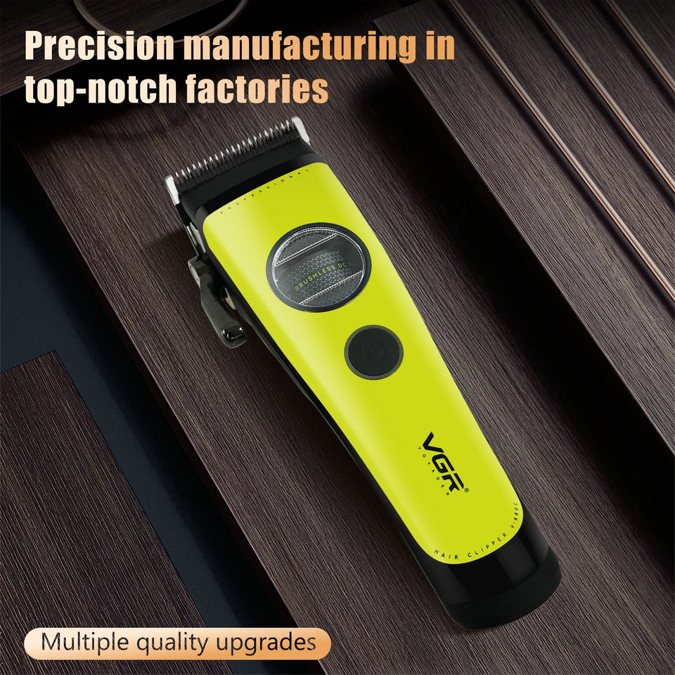 VGR Clippers Professional Hair Cutting Machine Brushless Motor Clipper