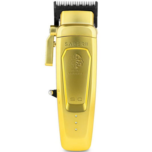 StyleCraft Saber 2.0 Cordless Modular Clipper w/ High-Torque Digital Brushless Motor - Gold