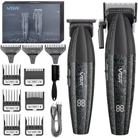 VGR 640 Professional Hair Clippers for Men, 9000RPM Cordless Barber Clippers and Trimmers Set