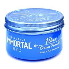 Immortal NYC Fiber Cream Hair Pomade - Flex Strong Hold - Low Shine All Natural Water-Based Cream Pomade for Men
